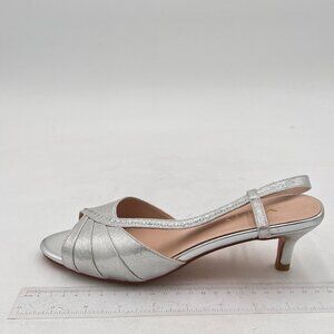 XYD Women Open Toe Ankle Strap Sandals Shoes Kitten Heel Rhinestones Dance Casua